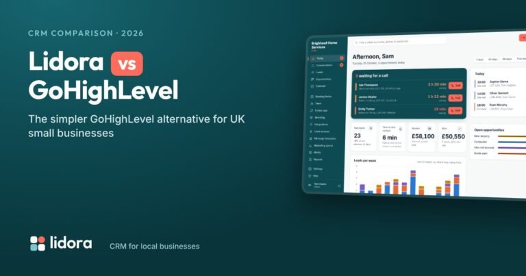 Lidora vs GoHighLevel comparison for UK small businesses