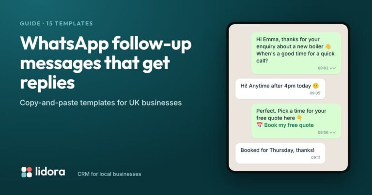 WhatsApp follow-up message templates for UK businesses